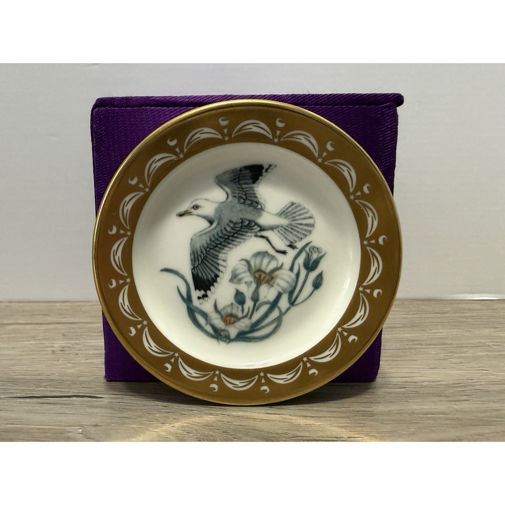 State Birds Flowers Franklin MINI Plate Utah Sea Gull Sego Lily 3"